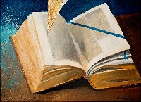 Bible, huile sur toile - Arcabas